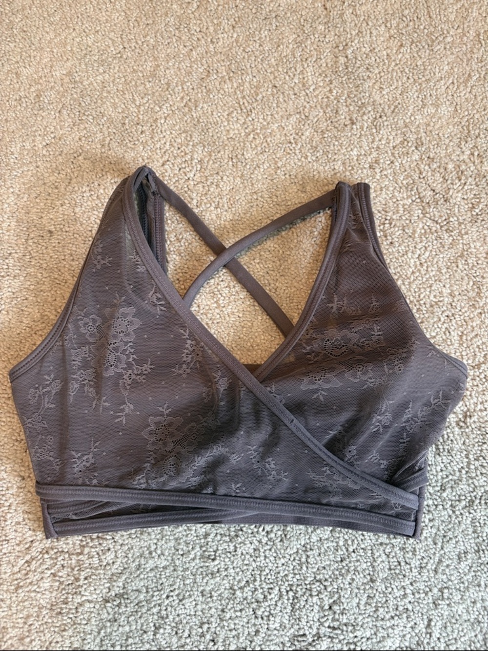 Mono B Mauve Lace Wrap Sports Bralette